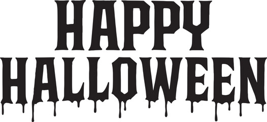 Happy Halloween Typography with Dripping Font and Spooky Black Lettering

