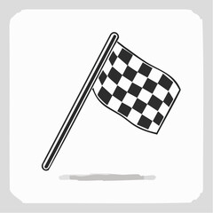 Obraz premium Checkered or chequered flag for car racing flat vector icon for sports apps and websites