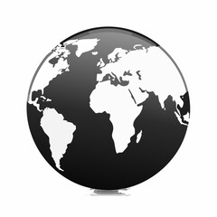 Fototapeta premium Planet earth or world globe with oceans and water gradient vector color icon for apps and websites