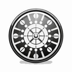 Obraz premium Round circle black & white social media or social network flat vector icon for apps and websites