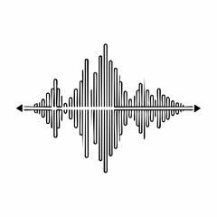Sound / audio wave or soundwave line art vector icon for music apps and websites