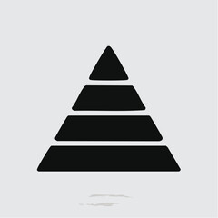 Fototapeta premium Triangle up arrow or pyramid flat vector icon for apps and websites