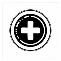 First aid medical sign flat icon for app and website