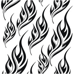Monochrome Fire Seamless Pattern Design