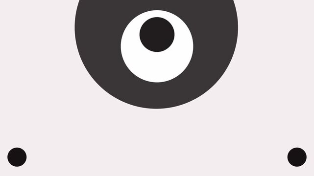 Circles of different sizes move across the screen or tremble in the corners.