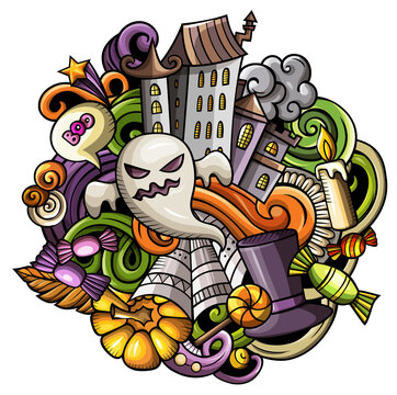 Happy Halloween cartoon funny illustration