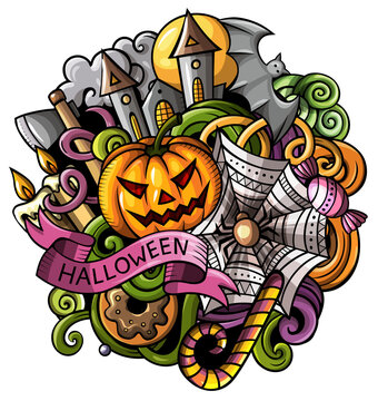 Happy Halloween cartoon funny illustration