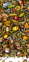 Happy Thanksgiving cartoon funny banner design