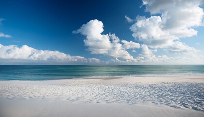 Obraz premium Coastal Landscape Art With White Sands And Clouds