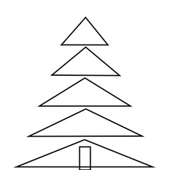 Christmas Tree Modern Outline