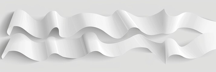Abstract ribbons flowing; wavy forms, white background. Web design/ banner use