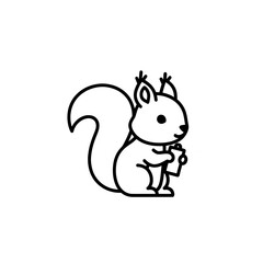 Simple vector illustration of a squirrel icon. Perfect for autumn designs, forest themes, wildlife projects, or minimalist nature decor