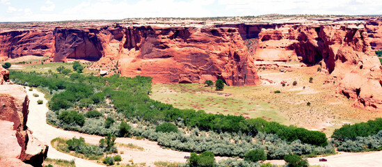 Surrounding Terrain, Cliffs, and Valley Canyon De Chelly Arizona