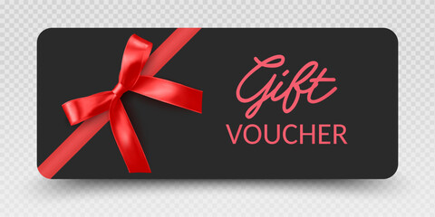 Gift voucher or gift certificate with red bow holiday sales, and premium product
