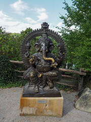 Bronze statue of Hindu god Ganesha outdoors