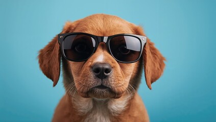 Close-up of a small brown dog sporting shades inside a vehicle, symbolizing travel and vacation planning.