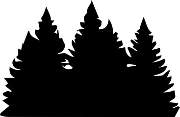 Obraz premium Silhouette of Pine Trees Forest Landscape vector x 29 1 (14)