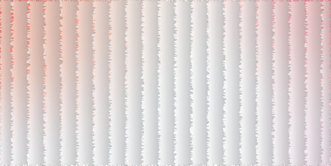 Abstract white textured background with vertical corrugated stripes and a subtle coral pink gradient. Minimalist and modern graphic design element for web or print.
