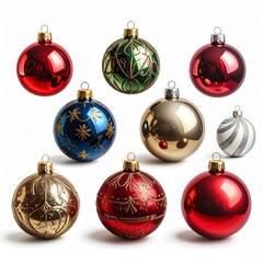 A vibrant collection of festive Christmas ornaments in diverse colors and intricate designs, reflecting the joyful spirit of the holiday season, ideal for seasonal decorations and celebrations