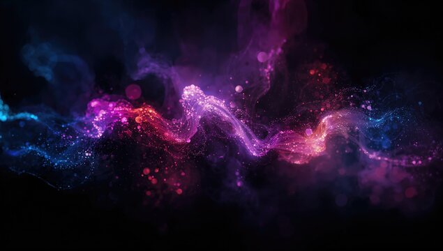 Creative colorful light blur artwork on a black background
