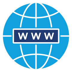 World Wide Web Flat Blue Icon