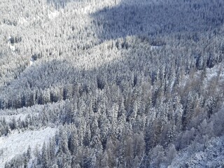 Snow covered mountain top in Austria. View of the Alps from the Zugspitze, the highest mountain in Germany