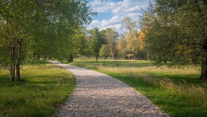 Obraz premium Garden path made of crushed granite