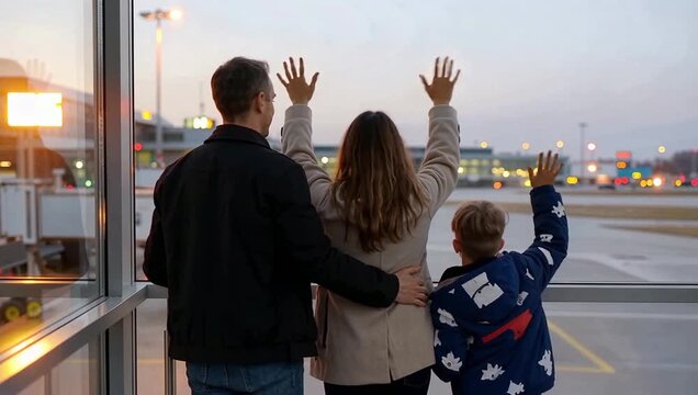 Familia despidiendose de un familiar