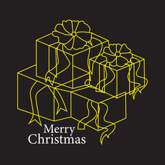 gift boxes seamless pattern line drawing black background seamless background with boxes vector