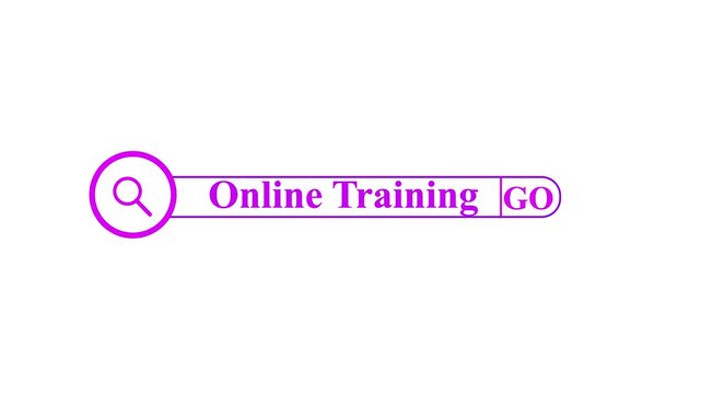 hand click online training button on search toolbar 4k,.