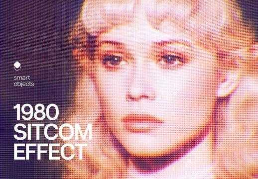 1980s Tv Sitcom Photo Effect Mockup