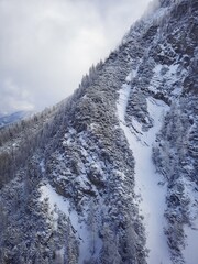 Amazing panorama in winter in a sunny day mountain peak, Austria