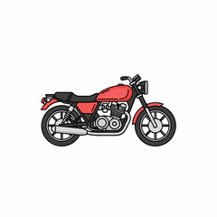 Obraz premium Red vintage motorcycle illustration with classic design, concept of travel, freedom, and transportation.