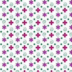 ditsy flowers seamless vector pattern design