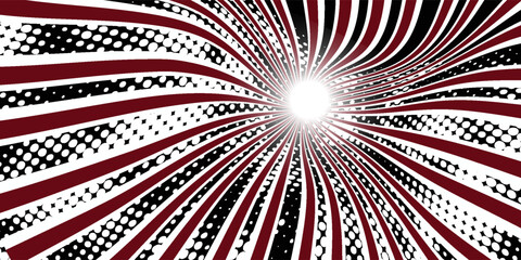 Black and white radial lines background in a comic book. Manga speed frame. eps10 Vector.