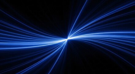 abstract dark background of light with stripes of Blue colourful rays moving from the center
