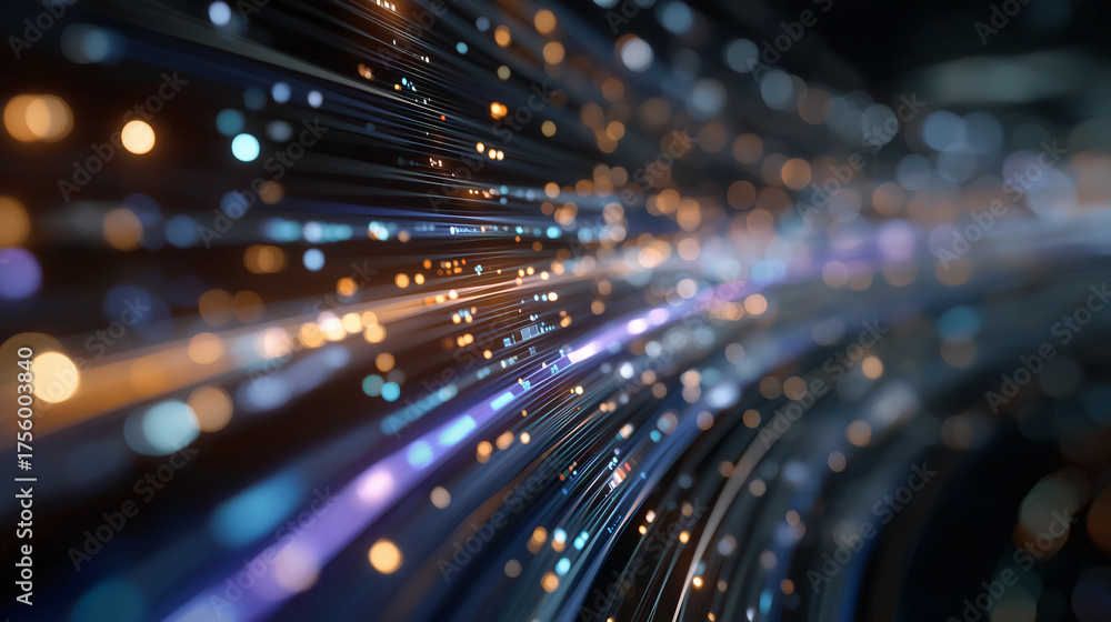 Wall mural digital highway: a captivating visual narrative of a digital network, rendered in a mesmerizing disp