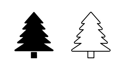 Fototapeta premium Evergreen trees outline with transparent background