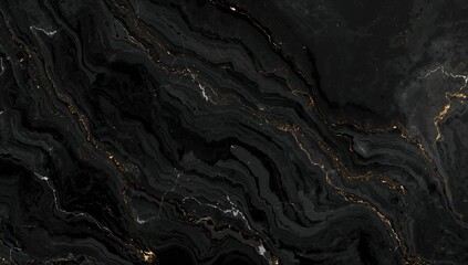 Dark marble surface with curved lines in a panoramic texture design
