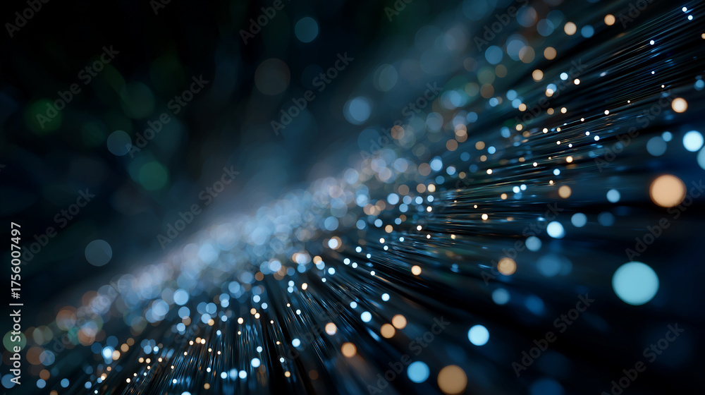 Wall mural digital data flow: a captivating visual representation of digital data streams, with luminous partic
