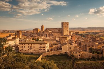 Fototapeta premium Renowned historic village with medieval towers