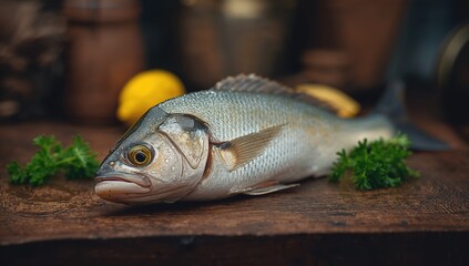 Crucian fish arranged for frying with selective focus