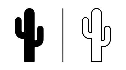 Obraz premium Cactus outline with transparent background