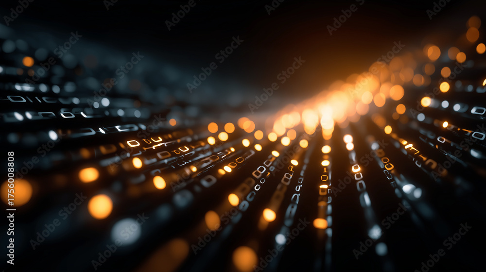 Wall mural digital pathways: an abstract representation of data streams converging and flowing, symbolizing the