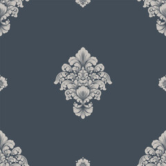 Damask modern seamless pattern element. Vintage classical old fashioned damask ornament, seamless texture for wallpapers, textile.