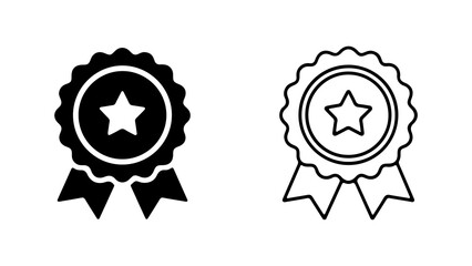 Award badge with star and ribbon with transparent background