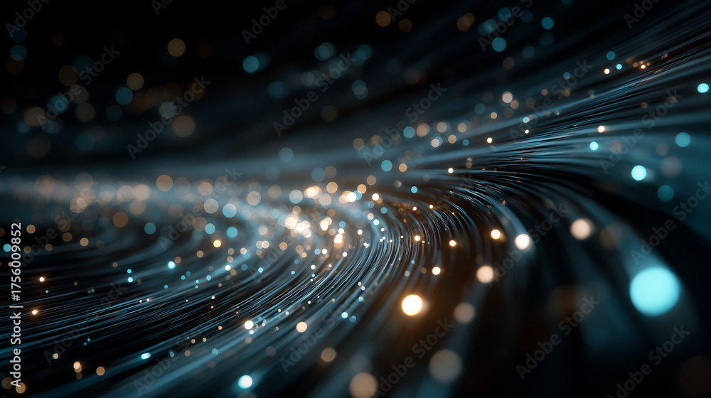 Wall mural digital pathways: an abstract depiction of flowing digital pathways, representing the intricate conn