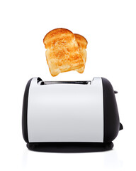 Toast popping out of a toaster