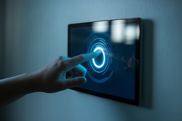 Modern Touchscreen Interface Being Activated with a Single Finger for Seamless Access and Control