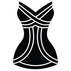 saree with corset top vector icon